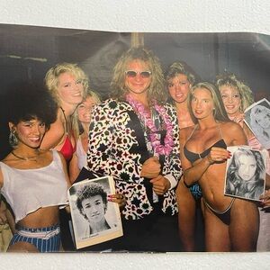 Vintage Poster Featuring David Lee Roth With Bikini Models - Multicolor
